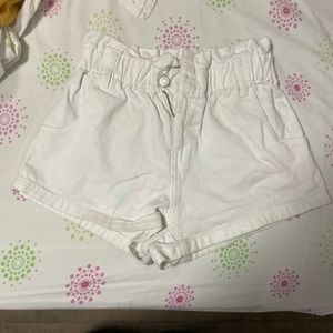 White high waisted jean shorts